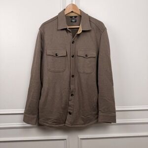 Faherty Reserve Mens Knit Shirt Jacket Brown Organic Cotton MOF2463-WML Large